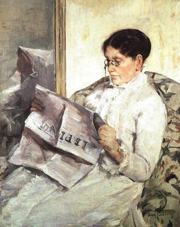 Mary Cassatt Reading Le Figaro oil painting picture